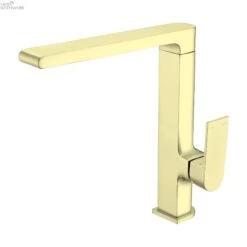 BIANCA Square Neck Kitchen Mixer -HERA Bathware Sales bianca square neck kitchen mixerbrushed goldkitchen mixernero tapware 482855