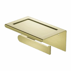 BIANCA Toilet Roll Holder With Phone Holder -HERA Bathware Sales bianca toilet roll holder with phone holderbrushed goldtoilet roll holdernero tapware 239118