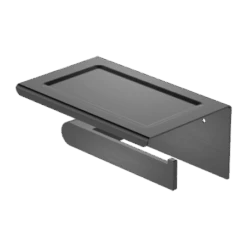 BIANCA Toilet Roll Holder With Phone Holder -HERA Bathware Sales bianca toilet roll holder with phone holdergun metaltoilet roll holdernero tapware 741525