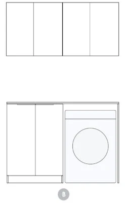 Bondi Fluted White Laundry Kit | 1305*600*2100mm -HERA Bathware Sales bondi fluted white laundry kit 13056002100mmpure white quartz top1305blaundry cabinetotti 465495