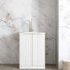 Bondi Matte White Fluted Laundry Cabinet -HERA Bathware Sales bondi matte white fluted laundry cabinetbrushed goldpure white quartz toplaundry cabinetotti 546174