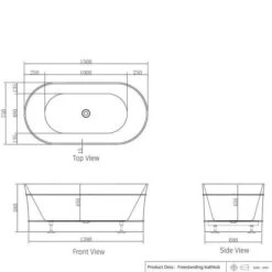Bondi Matte White Free Standing Bathtub 6 Bondi Matte White Free Standing Bathtub -HERA Bathware Sales bondi matte white free standing bathtubmatte white1500mmbathtubotti 585022