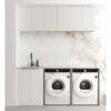 Bondi White Fluted Laundry Cabinet With Stone Top And Sink | 1960*600*2100mm -HERA Bathware Sales bondi white fluted laundry cabinet with stone top and sink 19606002100mmmatte white1960alaundry cabinetotti 860600