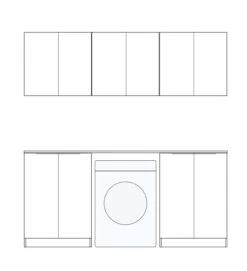 Bondi White Fluted Laundry Cabinet With Stone Top And Sink | 1960*600*2100mm -HERA Bathware Sales bondi white fluted laundry cabinet with stone top and sink 19606002100mmmatte white1960blaundry cabinetotti 857467