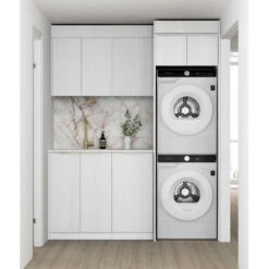 Bondi White Fluted Laundry Kit | 1715*600*2100mm