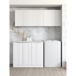 Bondi White Fluted Laundry Kit | 1715*600*2100mm -HERA Bathware Sales bondi white fluted laundry kit 17156002100mm1715amatte whitelaundry cabinetotti 773294