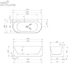 Brighton Groove Fluted Back To Wall Bath Matte Black -HERA Bathware Sales brighton groove fluted back to wall bath matte blackmatte black1500mmbathtubkdk bathware 118761