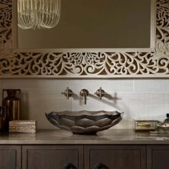 Briolette Faceted Glass Basin -HERA Bathware Sales briolette faceted glass basinduskkohler 123609