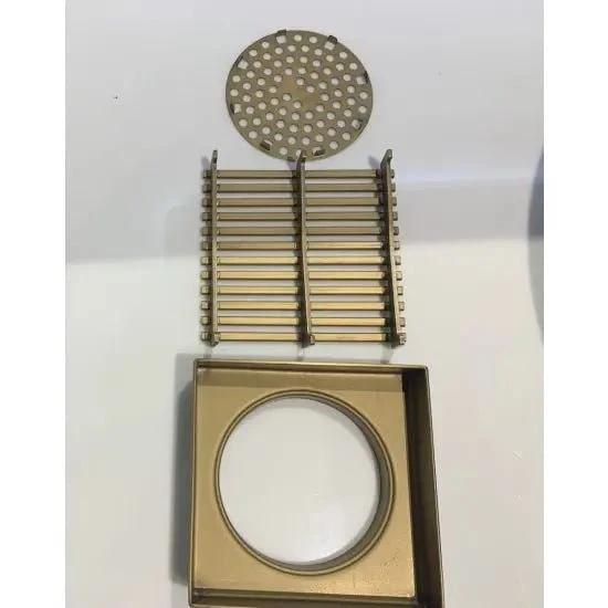 Brushed Gold Linear Stainless Steel Floor Grate - 80 mm Brushed Gold Linear Stainless Steel Floor Grate - 80 Mm -HERA Bathware Sales brushed gold linear stainless steel floor grate 80 mmwasteaquaperla 669222