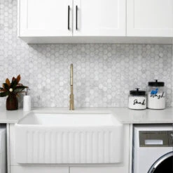 BUTLER SINK 605X455X256MM -HERA Bathware Sales butler sink 605x455x256mmgloss whitekitchen sinkotti 746671