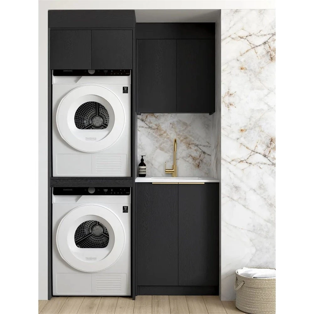 Byron Black/Natural Oak Laundry Kit | 1305*600*2100mm Byron Black/Natural Oak Laundry Kit | 1305*600*2100mm -HERA Bathware Sales byron blacknatural oak laundry kit 13056002100mmblack oak1305claundry cabinetotti 209053