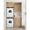 Byron Black/Natural Oak Laundry Kit | 1305*600*2100mm -HERA Bathware Sales byron blacknatural oak laundry kit 13056002100mmnatural oak1305claundry cabinetotti 866628