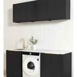 Byron/Bondi Laundry Cabinet With Stone Top And Sink| 1960*600*2100mm -HERA Bathware Sales byronbondi laundry cabinet with stone top and sink 19606002100mm1960anatural oaklaundry cabinetotti 169912