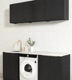 Byron/Bondi Laundry Cabinet With Stone Top And Sink| 1960*600*2100mm -HERA Bathware Sales byronbondi laundry cabinet with stone top and sink 19606002100mm1960cnatural oaklaundry cabinetotti 223072