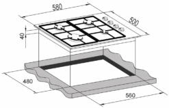 Carysil Built-In Gas Cooktop 60cm | Carysil -HERA Bathware Sales carysil built in gas cooktop 60cm carysilcarysil appliancesblack glasscooktopcarysil 427293