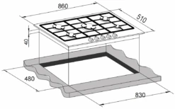 Carysil Built-In Gas Cooktop 90cm | Carysil -HERA Bathware Sales carysil built in gas cooktop 90cm carysilcarysil appliancesblack glasscooktopcarysil 456187