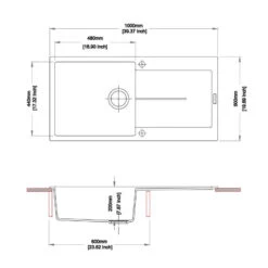 Carysil Serise | 1000mm Black Single Bowl With Drainer Board Granite Kitchen Sink Top Mount 5 Carysil Serise | 1000mm Black Single Bowl With Drainer Board Granite Kitchen Sink Top Mount -HERA Bathware Sales carysil serise 1000mm black single bowl with drainer board granite kitchen sink top mountwhitekitchen sinkaquaperla 947088