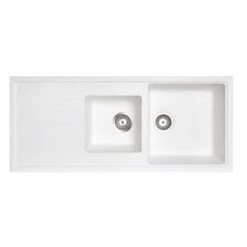 Carysil Serise | 1160mm Black 1 And A Half Bowl With Drainer Board Granite Kitchen Sink Top/Flush/Under Mount 5 Carysil Serise | 1160mm Black 1 And A Half Bowl With Drainer Board Granite Kitchen Sink Top/Flush/Under Mount -HERA Bathware Sales carysil serise 1160mm black 1 and a half bowl with drainer board granite kitchen sink topflushunder mountwhitekitchen sinkaquaperla 120014