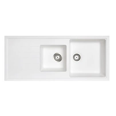 Carysil Serise | 1160mm Black 1 and A Half Bowl With Drainer Board Granite Kitchen Sink Top/Flush/Under Mount Carysil Serise | 1160mm Black 1 And A Half Bowl With Drainer Board Granite Kitchen Sink Top/Flush/Under Mount -HERA Bathware Sales carysil serise 1160mm black 1 and a half bowl with drainer board granite kitchen sink topflushunder mountwhitekitchen sinkaquaperla 120014