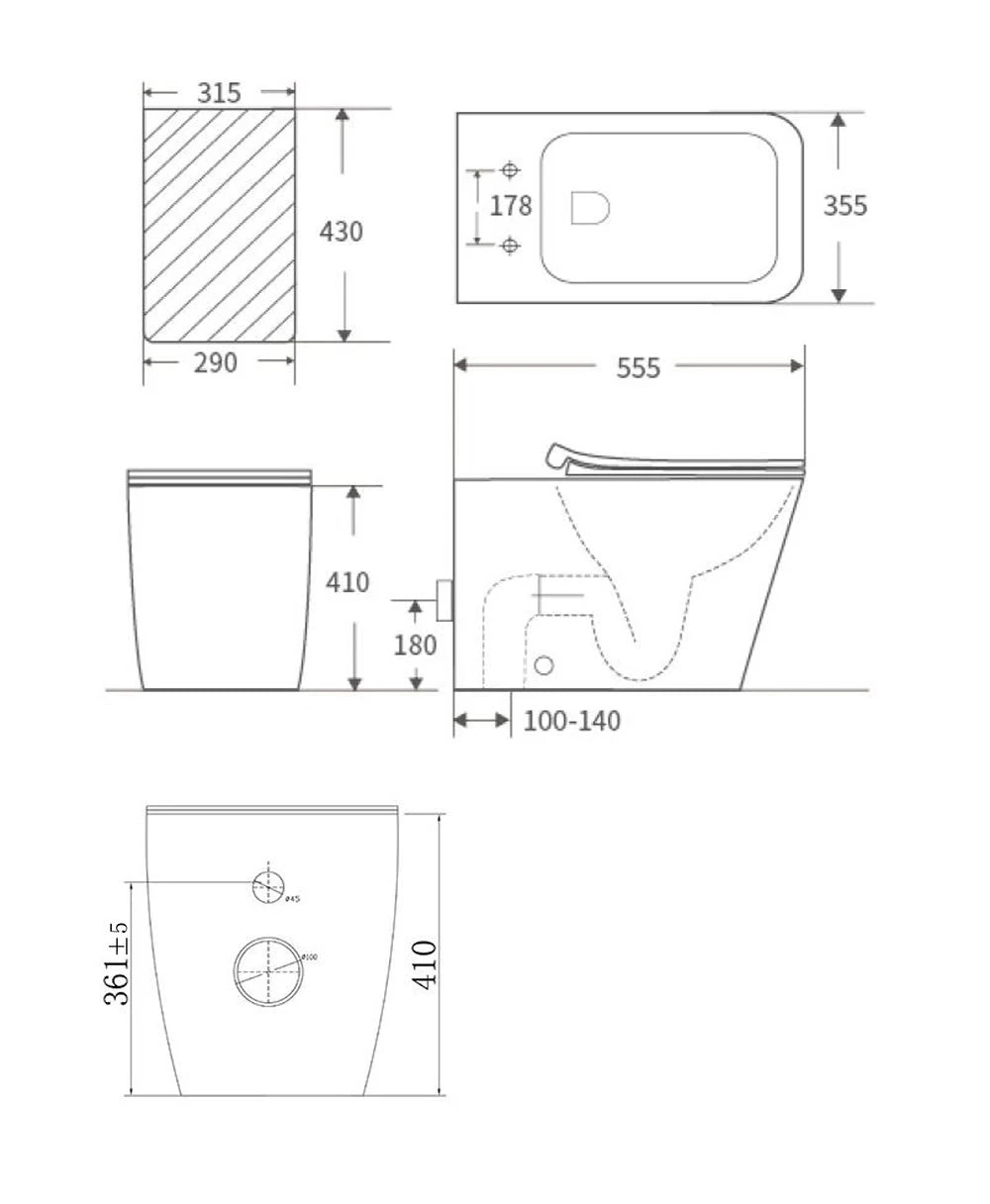 Caserta Rimless Inwall Toilet Floor Pan Caserta Rimless Inwall Toilet Floor Pan -HERA Bathware Sales caserta rimless inwall toilet floor panbnk 216566