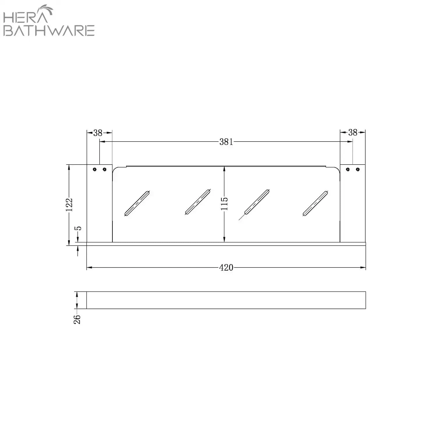CELIA Metal Shelf CELIA Metal Shelf -HERA Bathware Sales celia metal shelfmatte blackshower shelfnero tapware 524426