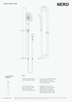 CELIA New Shower Rail -HERA Bathware Sales celia new shower railbrushed goldshower railsnero tapware 105839