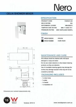 CELIA Shower Mixer 6 CELIA Shower Mixer -HERA Bathware Sales celia shower mixerbrushed nickelshower mixernero tapware 172693