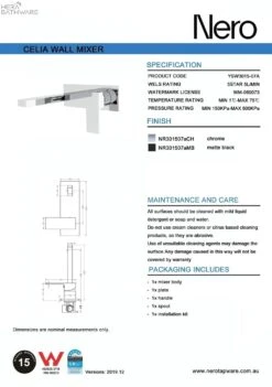 CELIA Wall Basin Mixer 6 CELIA Wall Basin Mixer -HERA Bathware Sales celia wall basin mixerbrushed nickelwall basin mixernero tapware 851543