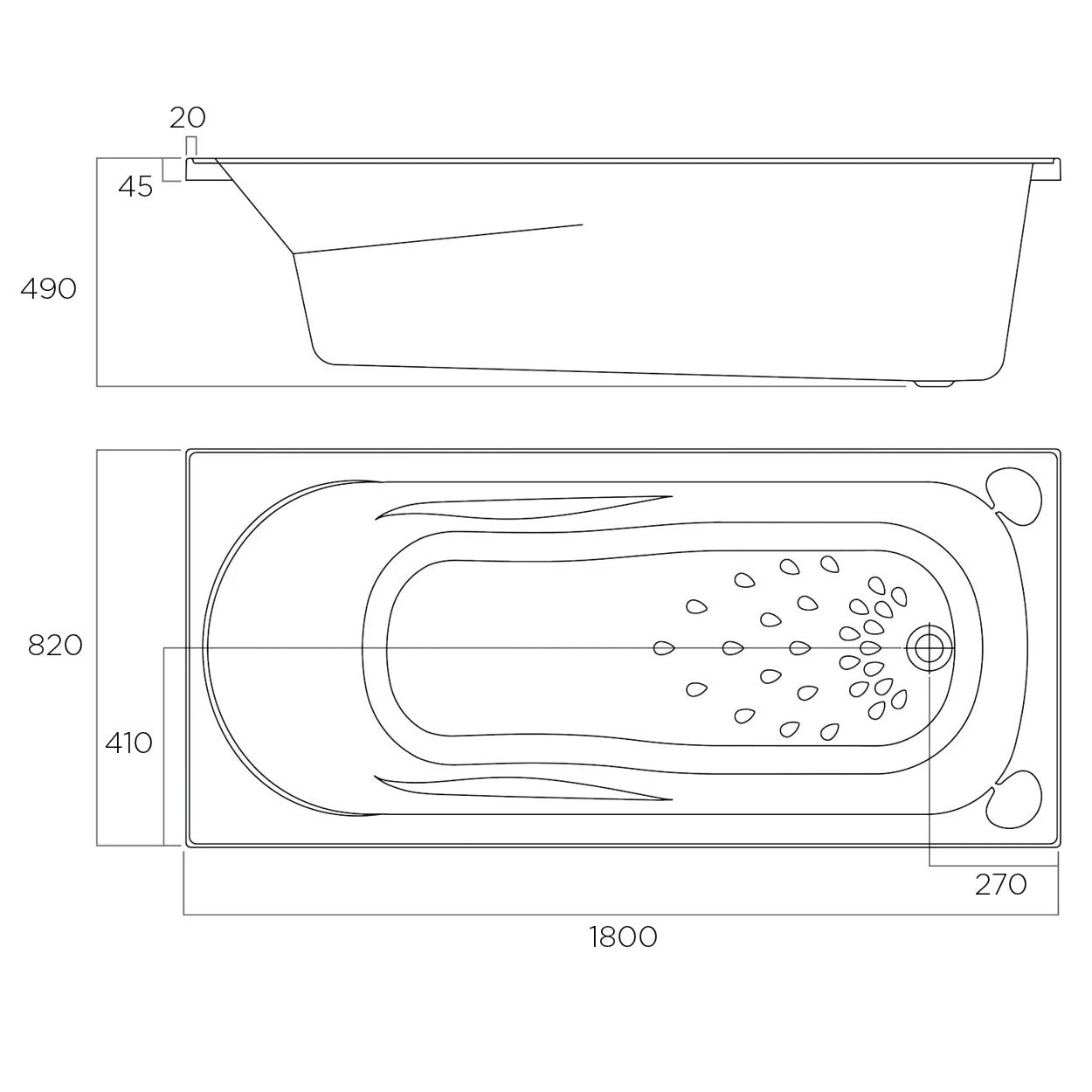 Civic Drop-in Bath | Oceano Civic Drop-in Bath | Oceano -HERA Bathware Sales civic drop in bath oceano1500mmbathtuboceano 910643