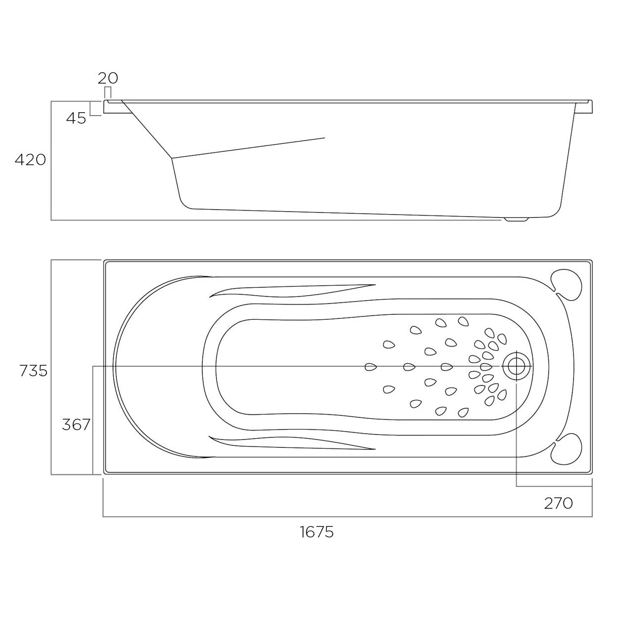Civic Drop-in Bath | Oceano Civic Drop-in Bath | Oceano -HERA Bathware Sales civic drop in bath oceano1500mmbathtuboceano 992195