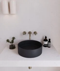 Concrete Circle Above Counter Basin | Eight Quarter | EQCO1 -HERA Bathware Sales concrete circle above counter basin eight quarter eqco1charcoalabove counter basineight quarter 229682