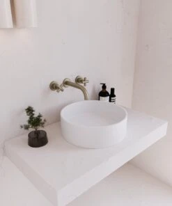 Concrete Circle Above Counter Basin | Eight Quarter | EQCO1 -HERA Bathware Sales concrete circle above counter basin eight quarter eqco1whiteabove counter basineight quarter 562795