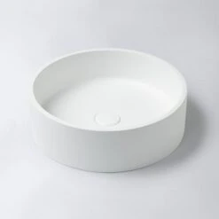 Concrete Circle Above Counter Basin | Eight Quarter | EQCO1 -HERA Bathware Sales concrete circle above counter basin eight quarter eqco1whiteabove counter basineight quarter 601546