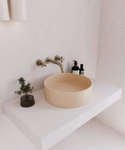 Concrete Circle Above Counter Basin | Eight Quarter | EQCO1 -HERA Bathware Sales concrete circle above counter basin eight quarter eqco1whiteabove counter basineight quarter 605044