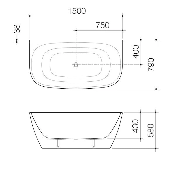 CONTURA II Back To Wall Freestanding Bathtub 1500mm | CAROMA CONTURA II Back To Wall Freestanding Bathtub 1500mm | CAROMA -HERA Bathware Sales contura ii back to wall freestanding bathtub 1500mm caromawhitefreestanding bathscaroma 208534