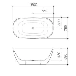 CONTURA II Freestanding Bathtub 1500mm | CAROMA -HERA Bathware Sales contura ii freestanding bathtub 1500mm caromawhitefreestanding bathscaroma 269272