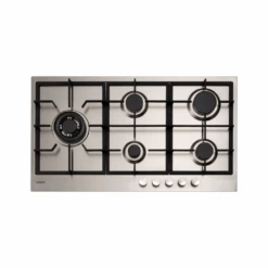 Cooktop 90cm 5 Burner Gas Left Hand Wok Stainless Steel E90CTWX