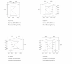 Corner Vanity Drawers On Left- 900mm -HERA Bathware Sales corner vanity drawers both side 900mmcabinet onlya8 natural timbervanitiessunny group 411778 2
