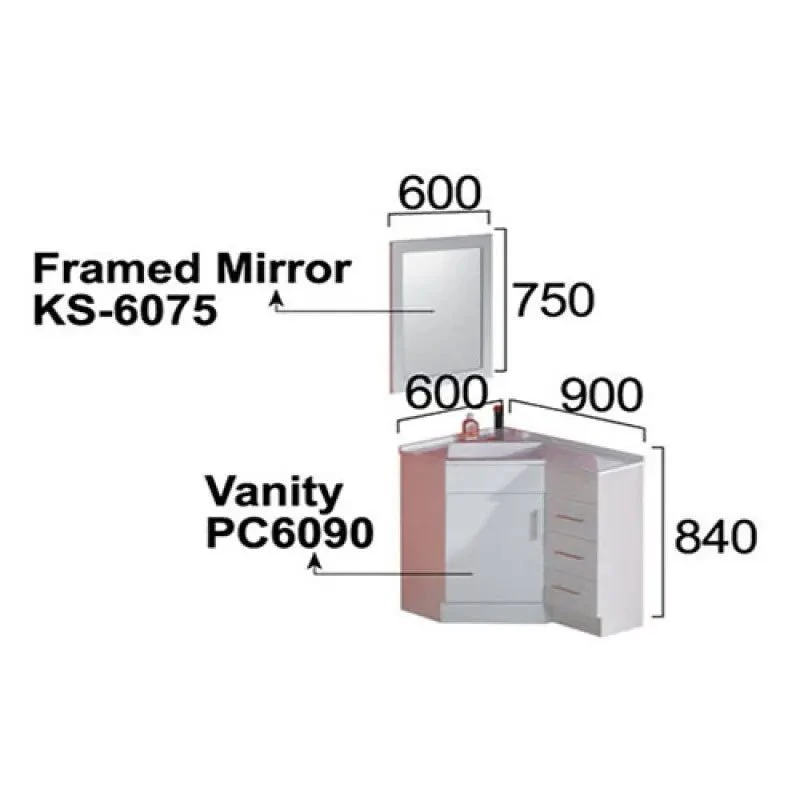 Corner Vanity Drawers on Right - 900mm Corner Vanity Drawers On Right - 900mm -HERA Bathware Sales corner vanity drawers on right 900mmcabinet onlyglossy whitevanitiessunny group 651843