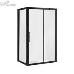Corsica Sliding Semi Shower Screen Matte Black