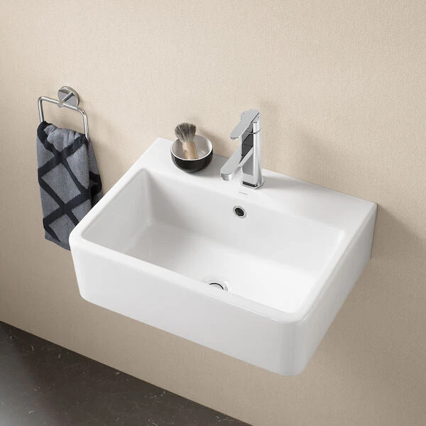Cubus Wall Basin 1TH | Caroma Cubus Wall Basin 1TH | Caroma -HERA Bathware Sales cubus wall basin 1th caroma1 tapgloss whitebasincaroma 149929