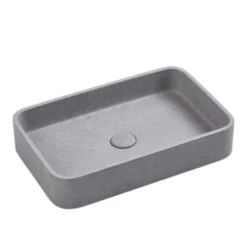 Cuneo - Rectangle Concrete Basin -HERA Bathware Sales cuneo rectangle concrete basingrey mistabove counter basinbnk 990226