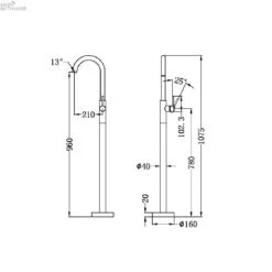 DOLCE Floormount Mixer -HERA Bathware Sales dolce floormount mixerbrushed bronzefloor bath mixernero tapware 836229