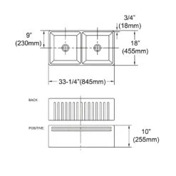 DOUBLE BUTLER SINK 845X455X255MM -HERA Bathware Sales double butler sink 845x455x255mmgloss whitekitchen sinkotti 834378