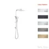 Dual Shower Rail With Rain Fall Head - Square -HERA Bathware Sales dual shower rail with rain fall head squarechromeshower setbella vista 547444