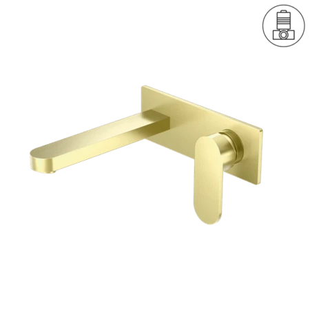 ECCO Wall Basin Mixer ECCO Wall Basin Mixer -HERA Bathware Sales ecco wall basin mixerbrushed goldwall basin mixernero tapware 339940
