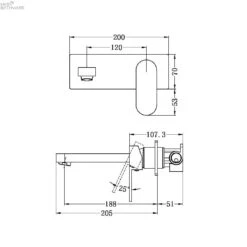 ECCO Wall Basin Mixer 5 ECCO Wall Basin Mixer -HERA Bathware Sales ecco wall basin mixerbrushed nickelwall basin mixernero tapware 676707