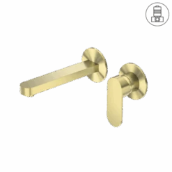 ECCO Wall Basin/Bath Mixer Seperate Back Plate -HERA Bathware Sales ecco wall basinbath mixer seperate back platebrushed goldtapwarenero tapware 451890
