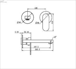 ECCO Wall Basin/Bath Mixer Seperate Back Plate -HERA Bathware Sales ecco wall basinbath mixer seperate back platebrushed nickeltapwarenero tapware 186845