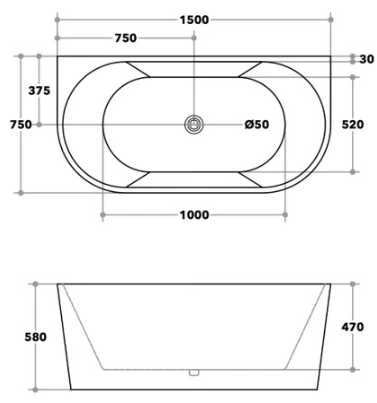 Elivia Back to Wall Bathtub - Gloss Black Elivia Back To Wall Bathtub - Gloss Black -HERA Bathware Sales elivia back to wall bathtub gloss black1500mmgloss blackbathtubkdk bathware 954292
